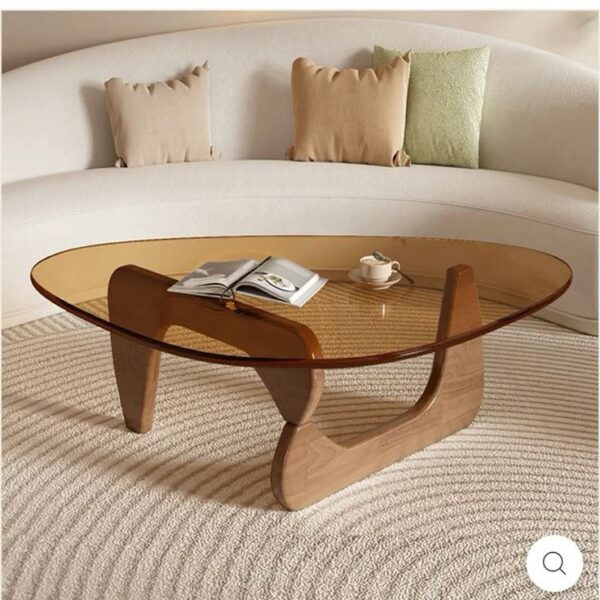 Intricate Center Table with Glass Top